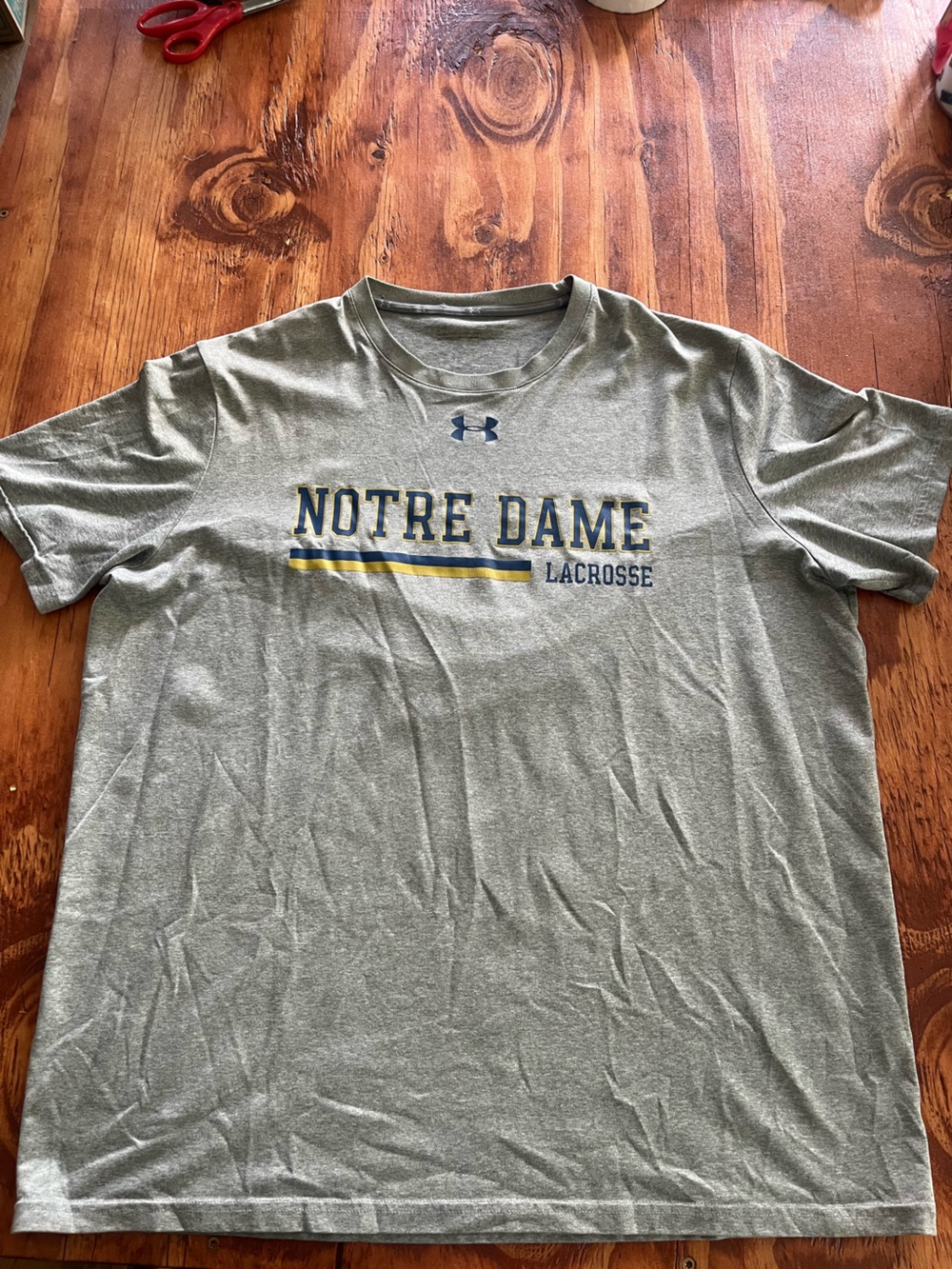 University of Notre Dame lacrosse Under Armour gray men’s t shirt